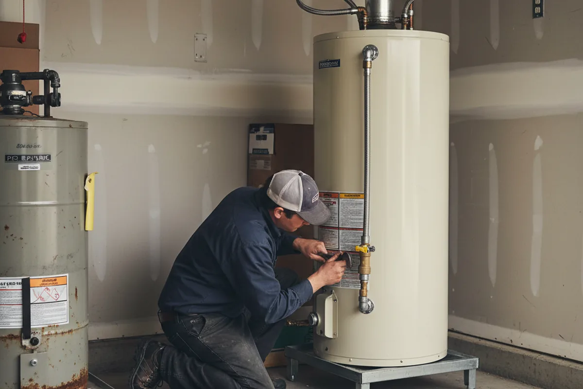 Water heater and shutoff valve replacement in Coplay