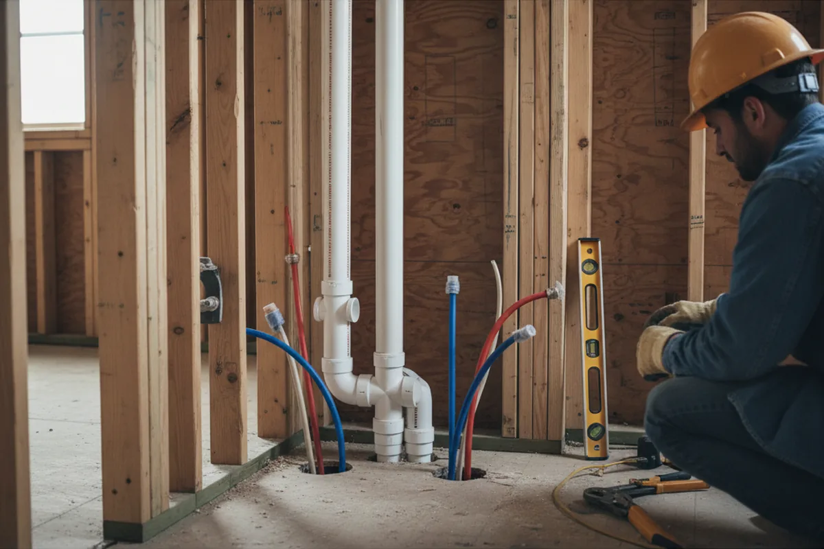 Drain and supply rough-in during Leak Detection in Coplay