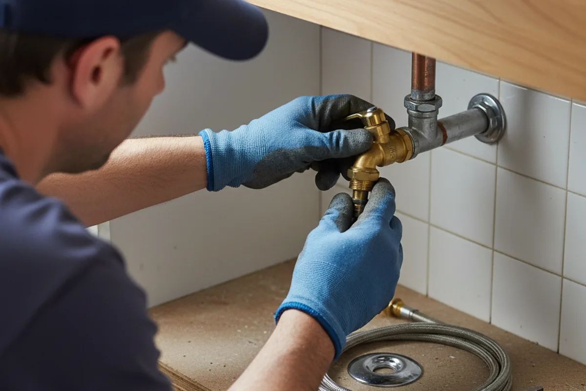 Shutoff valve and fitting work during Burst Pipe Repair in Coplay